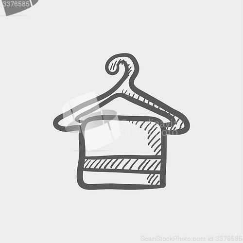 Image of Towel on hanger sketch icon