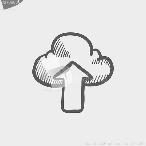 Image of Cloud with arrow up sketch icon