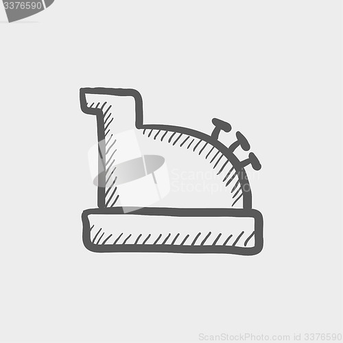 Image of Antique cash register sketch icon