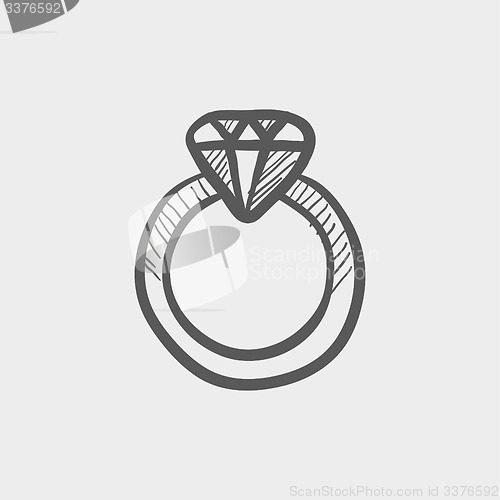 Image of Diamond ring sketch icon