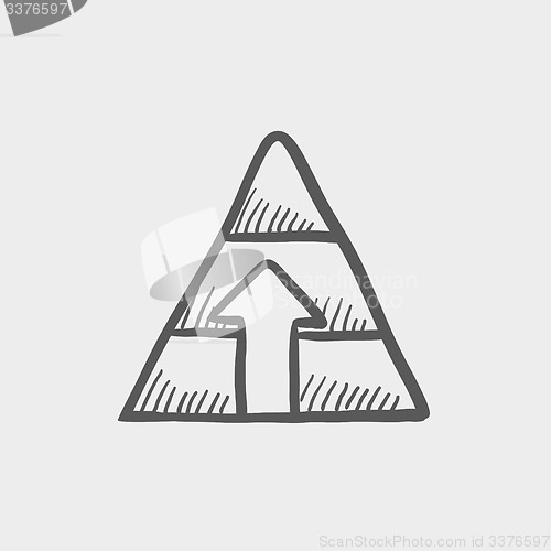 Image of Pyramid with arrow up sketch icon