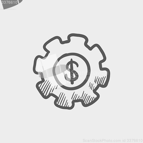 Image of Money gear sketch icon