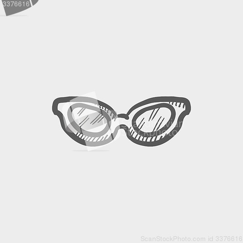 Image of Retro cat eyeglasses sketch icon