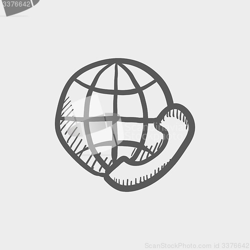 Image of Global internet shopping sketch icon