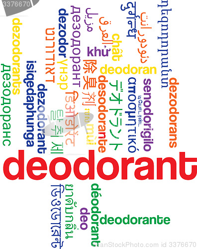 Image of Deodorant multilanguage wordcloud background concept