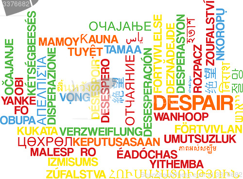 Image of Despair multilanguage wordcloud background concept