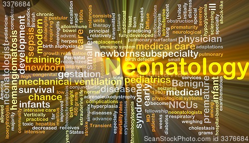 Image of Neonatology background concept glowing