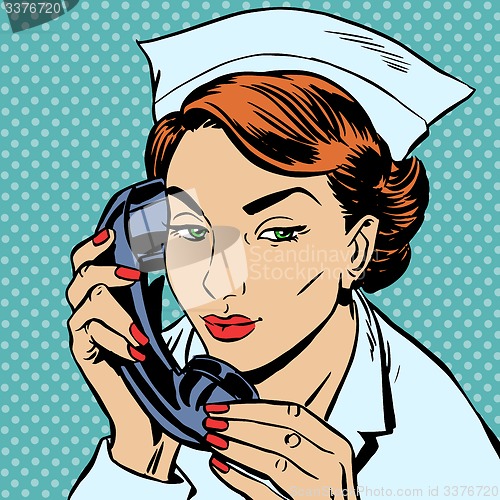 Image of nurse reception Desk talking phone