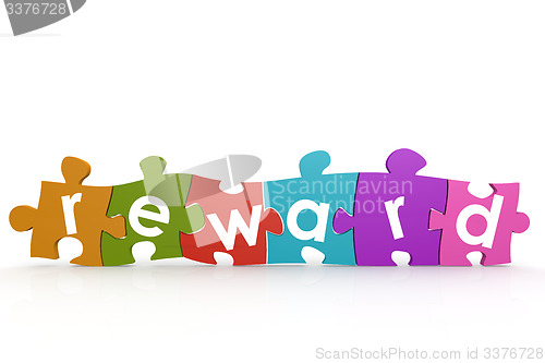 Image of Colorful puzzle with reward word