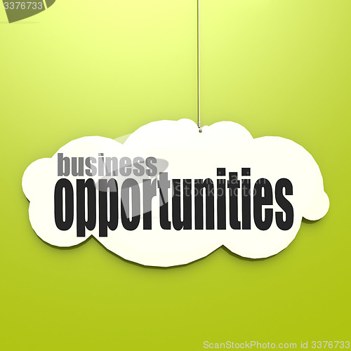 Image of White cloud with business opportunities