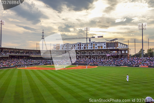 Image of charlotte north carolina city skyline from bbt ballpark