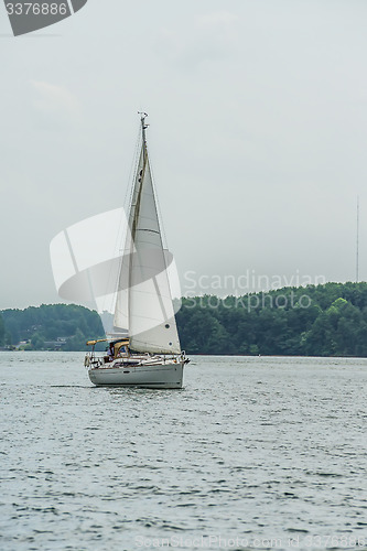 Image of sail boat on large lake