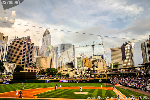 Image of charlotte north carolina city skyline from bbt ballpark