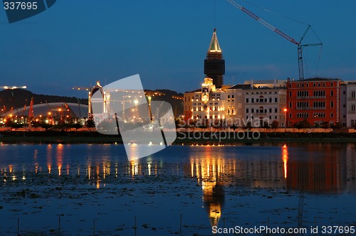 Image of Night of construction site