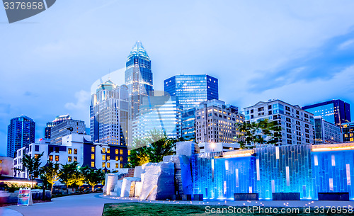 Image of charlotte north carolina city skyline in downtown