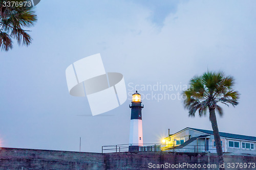 Image of tybee island town beach scenes at sunset