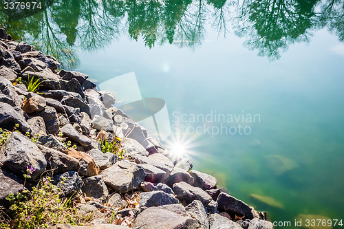 Image of nature reflections in town lake