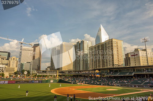 Image of charlotte north carolina city skyline from bbt ballpark