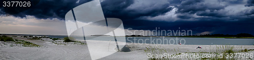 Image of tybee island beach scenes during rain and thunder storm