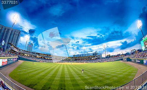 Image of charlotte north carolina city skyline from bbt ballpark