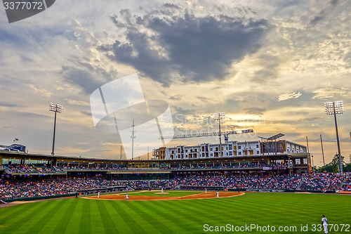 Image of charlotte north carolina city skyline from bbt ballpark