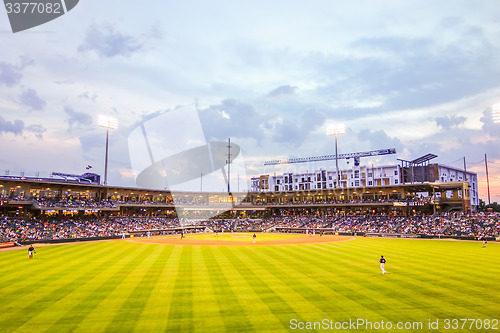 Image of charlotte north carolina city skyline from bbt ballpark