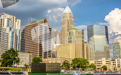 Image of charlotte north carolina city skyline from bbt ballpark