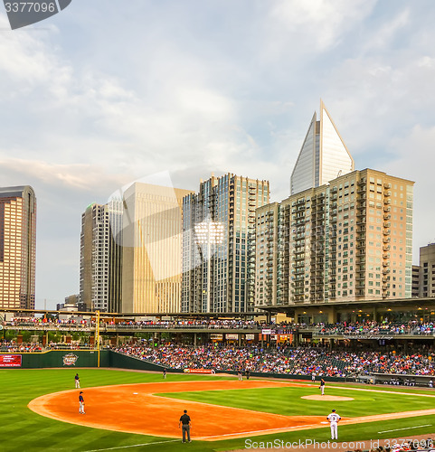 Image of charlotte north carolina city skyline from bbt ballpark