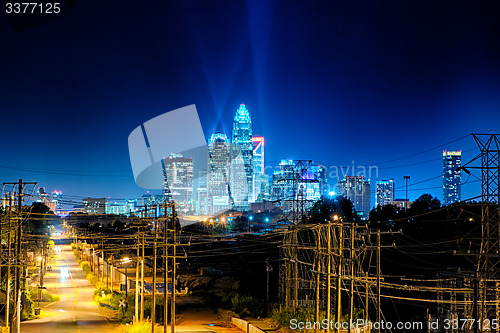 Image of charlotte north carolina skyline at night