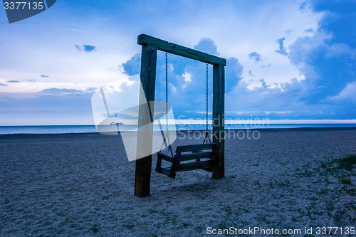 Image of tybee island town beach scenes at sunset