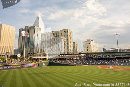 Image of charlotte north carolina city skyline from bbt ballpark