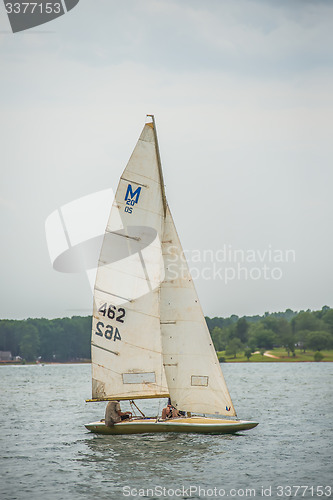 Image of sail boat on large lake