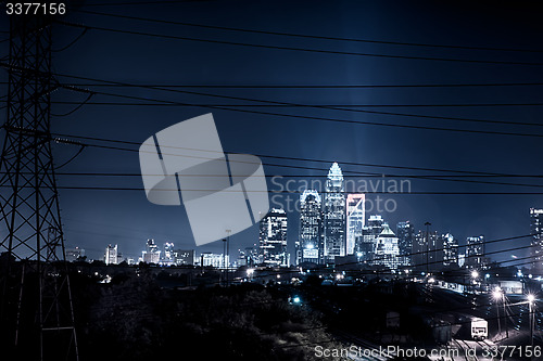 Image of charlotte north carolina skyline at night