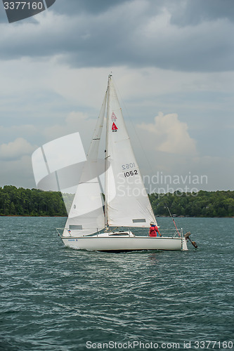 Image of sail boat on large lake