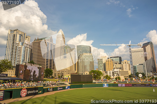 Image of charlotte north carolina city skyline from bbt ballpark