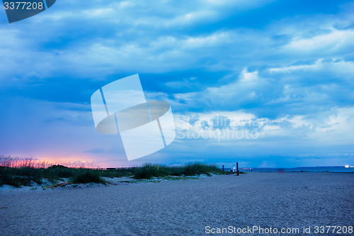 Image of tybee island town beach scenes at sunset