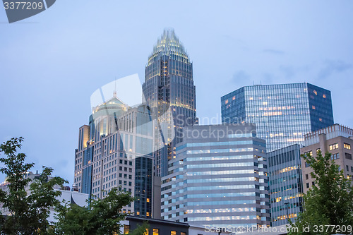 Image of charlotte north carolina city skyline in downtown