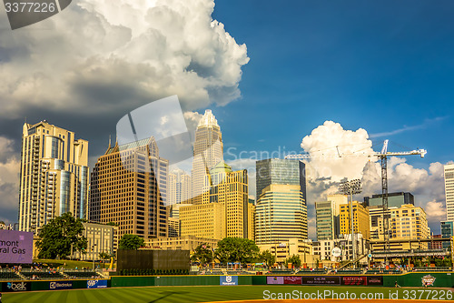 Image of charlotte north carolina city skyline from bbt ballpark