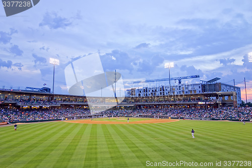 Image of charlotte north carolina city skyline from bbt ballpark