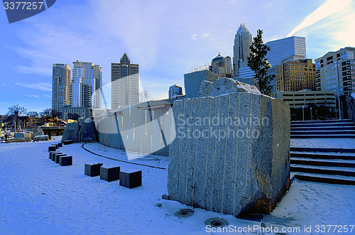 Image of charlotte skyline viewed from romare bearden park