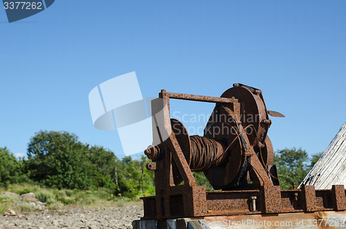 Image of Old boat winch