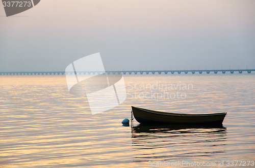 Image of Rowing boat at sunset