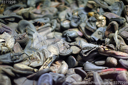 Image of Pilee of shoes, kept by the Nazis after murdering their victims 