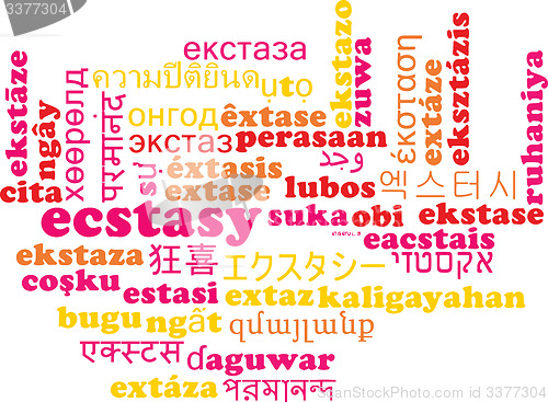 Image of Ecstasy multilanguage wordcloud background concept