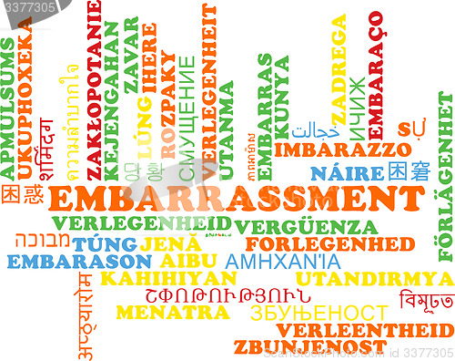 Image of Embarrassment multilanguage wordcloud background concept