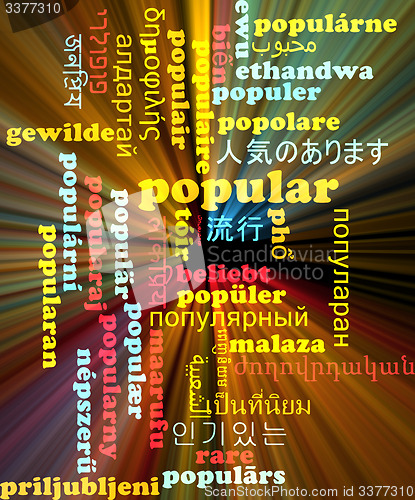 Image of Popular multilanguage wordcloud background concept glowing