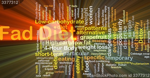 Image of Fad diet background concept glowing