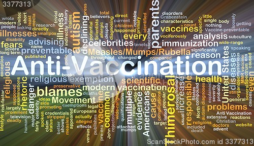 Image of Anti-vaccination background concept glowing