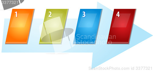 Image of Four Blank business diagram slanted sequence illustration