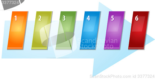 Image of Six Blank business diagram slanted sequence illustration